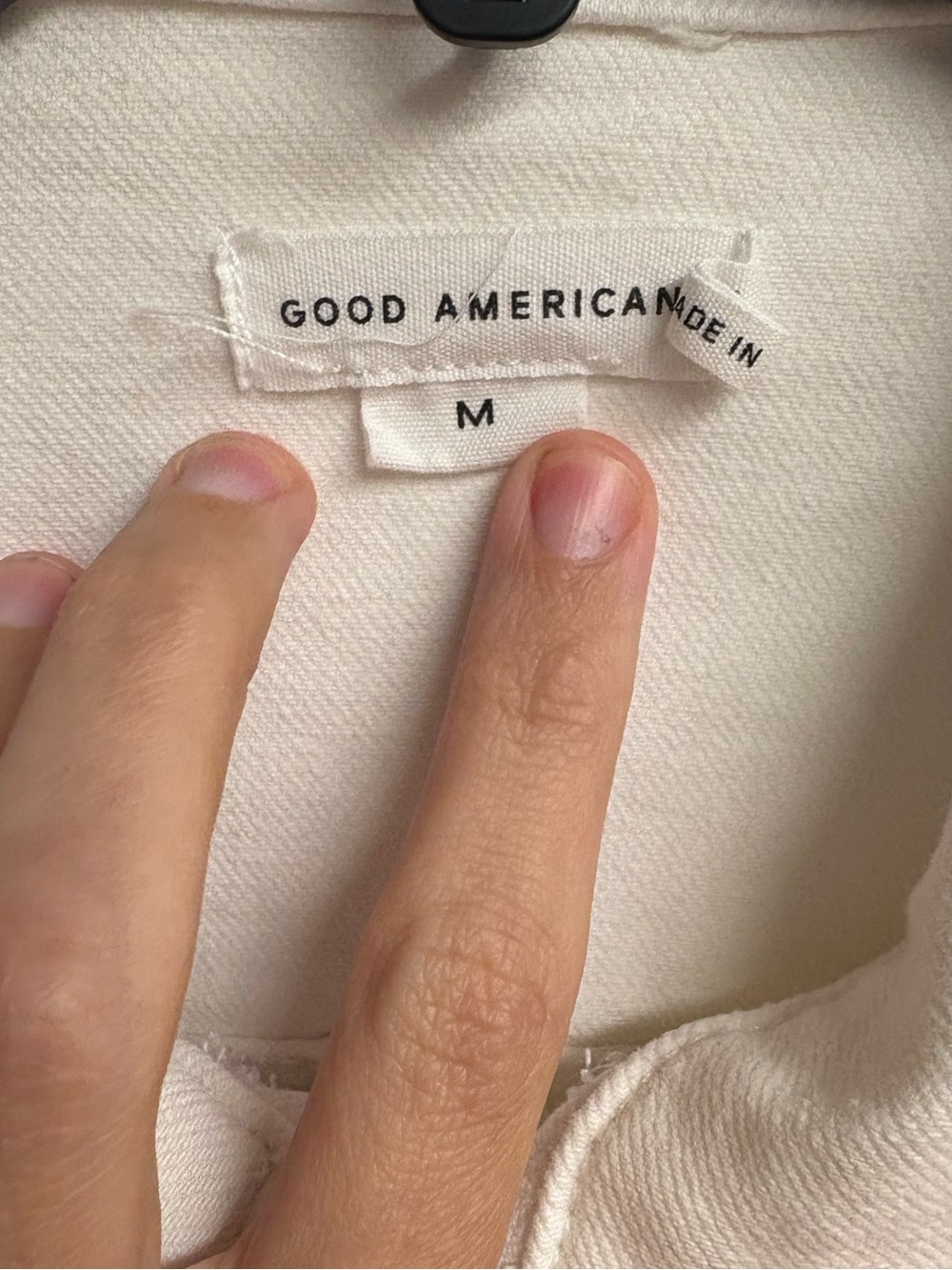 Good American Fit For Success White Denim Utility Mini Dress Size Medium - Picture 3 of 5